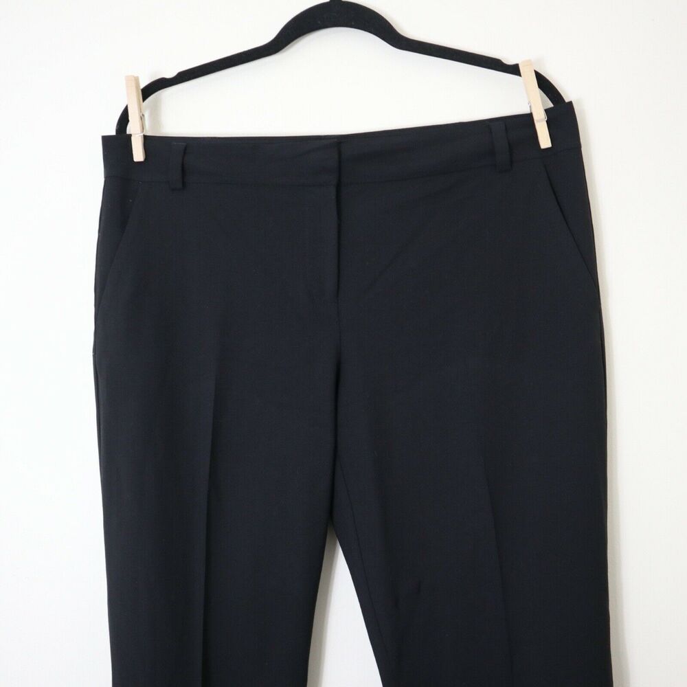Eileen Fisher Wool Blend Straight Leg Trousers Career Work Black - Picture 2 of 9